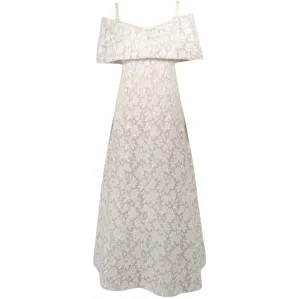 ARNOLD SCAASI White Floral Wedding Gown with Sequins Size 6
