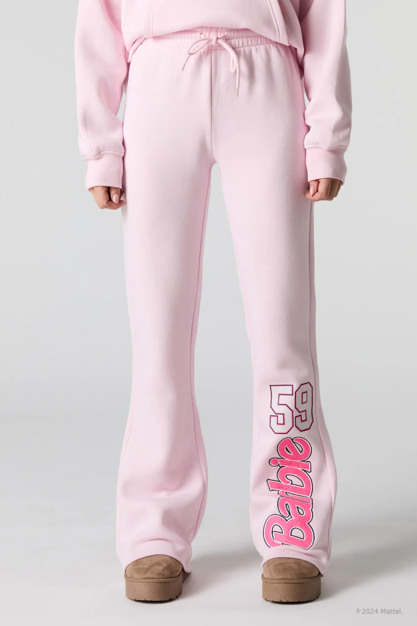 Barbie™ Chenille Embroidered Fleece Flare Sweatpant