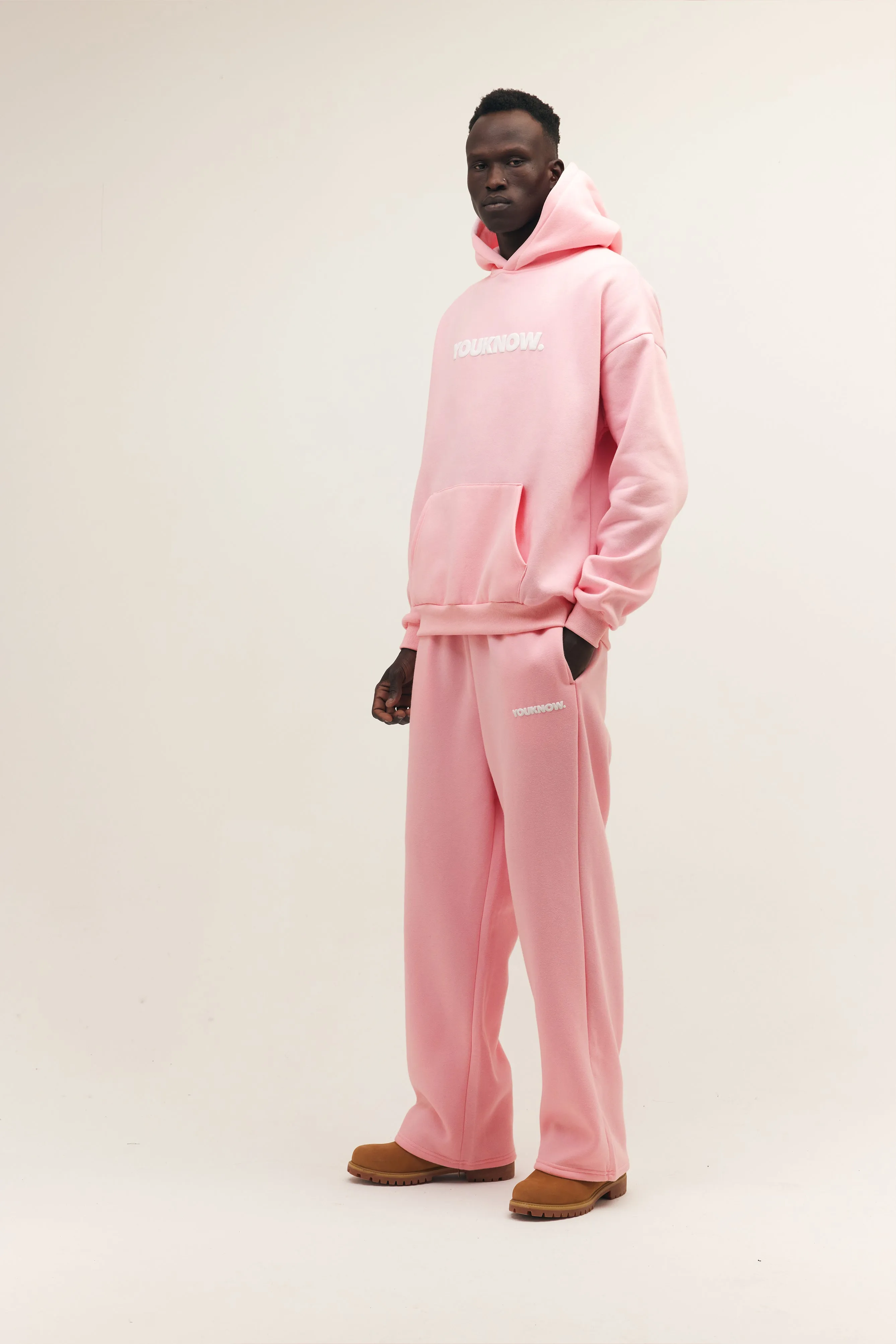 BLOCK WIDE-LEG SWEATPANTS | PINK