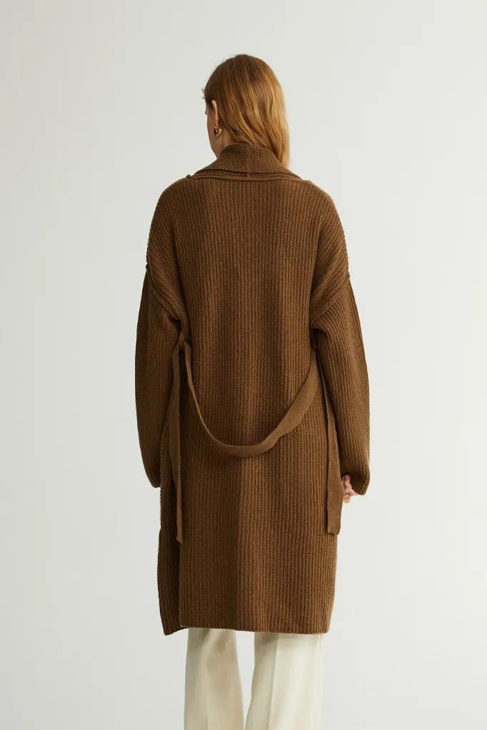 Casual Wool Belted Duster Cardigan