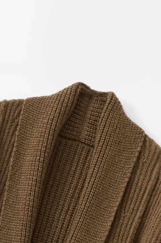 Casual Wool Belted Duster Cardigan