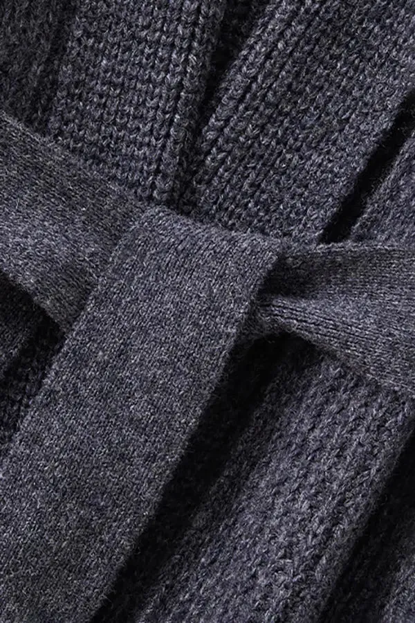 Casual Wool Belted Duster Cardigan