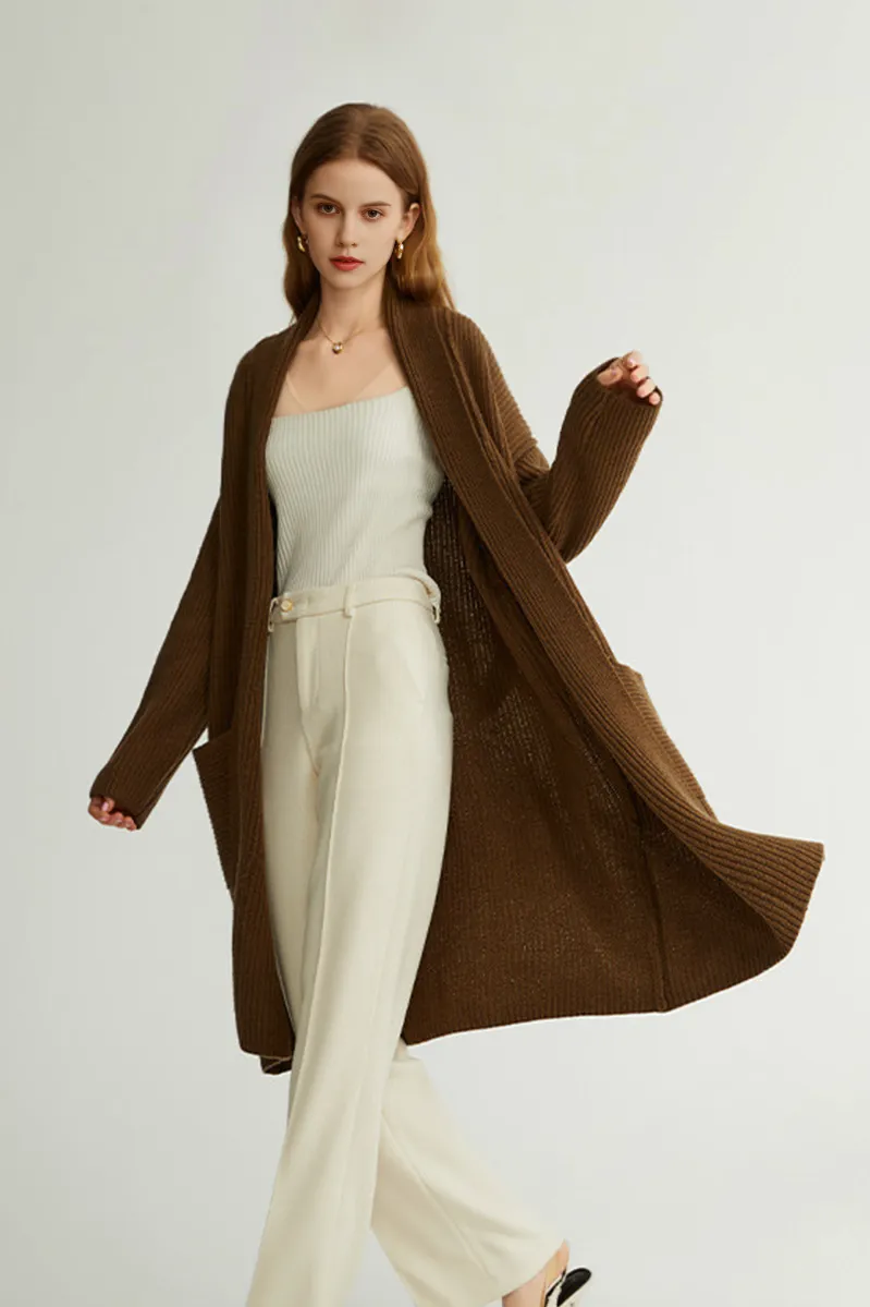 Casual Wool Belted Duster Cardigan