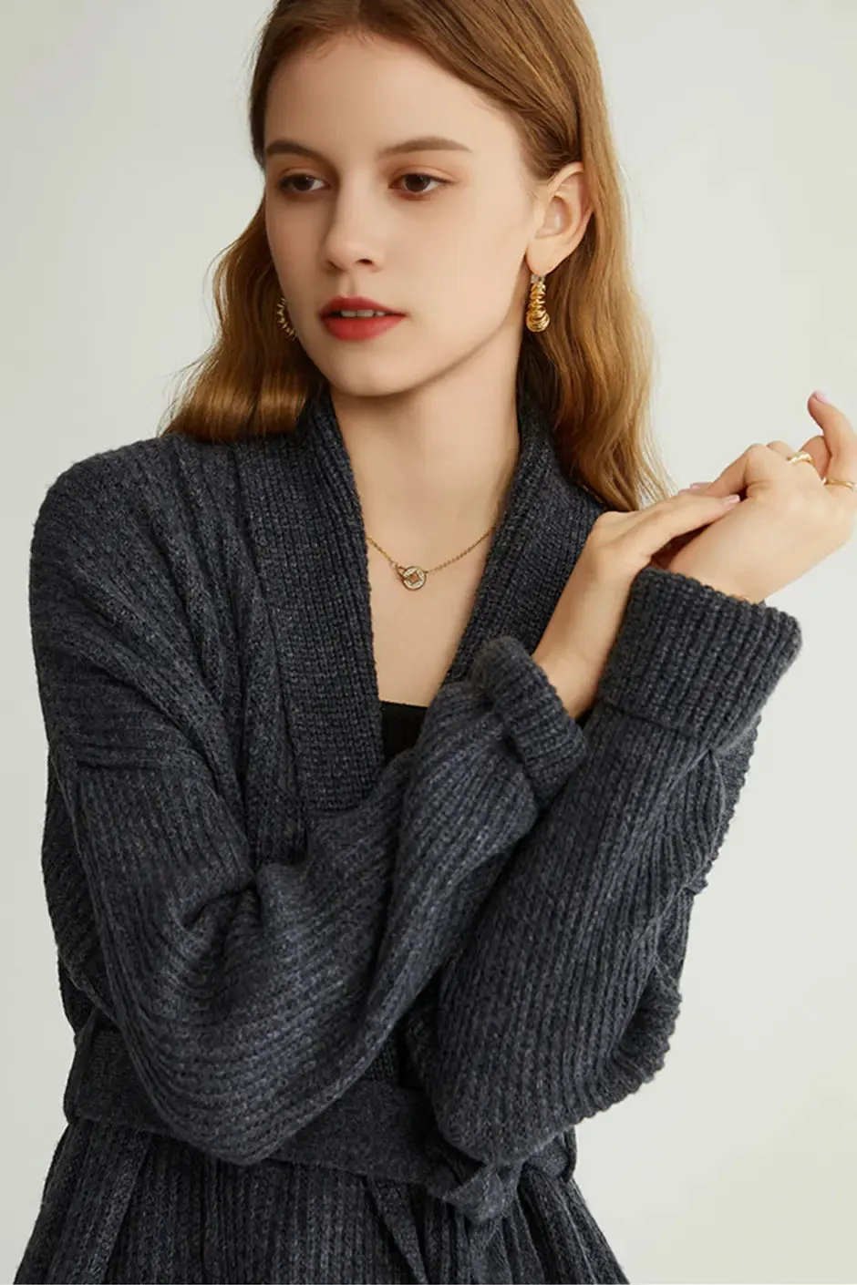 Casual Wool Belted Duster Cardigan