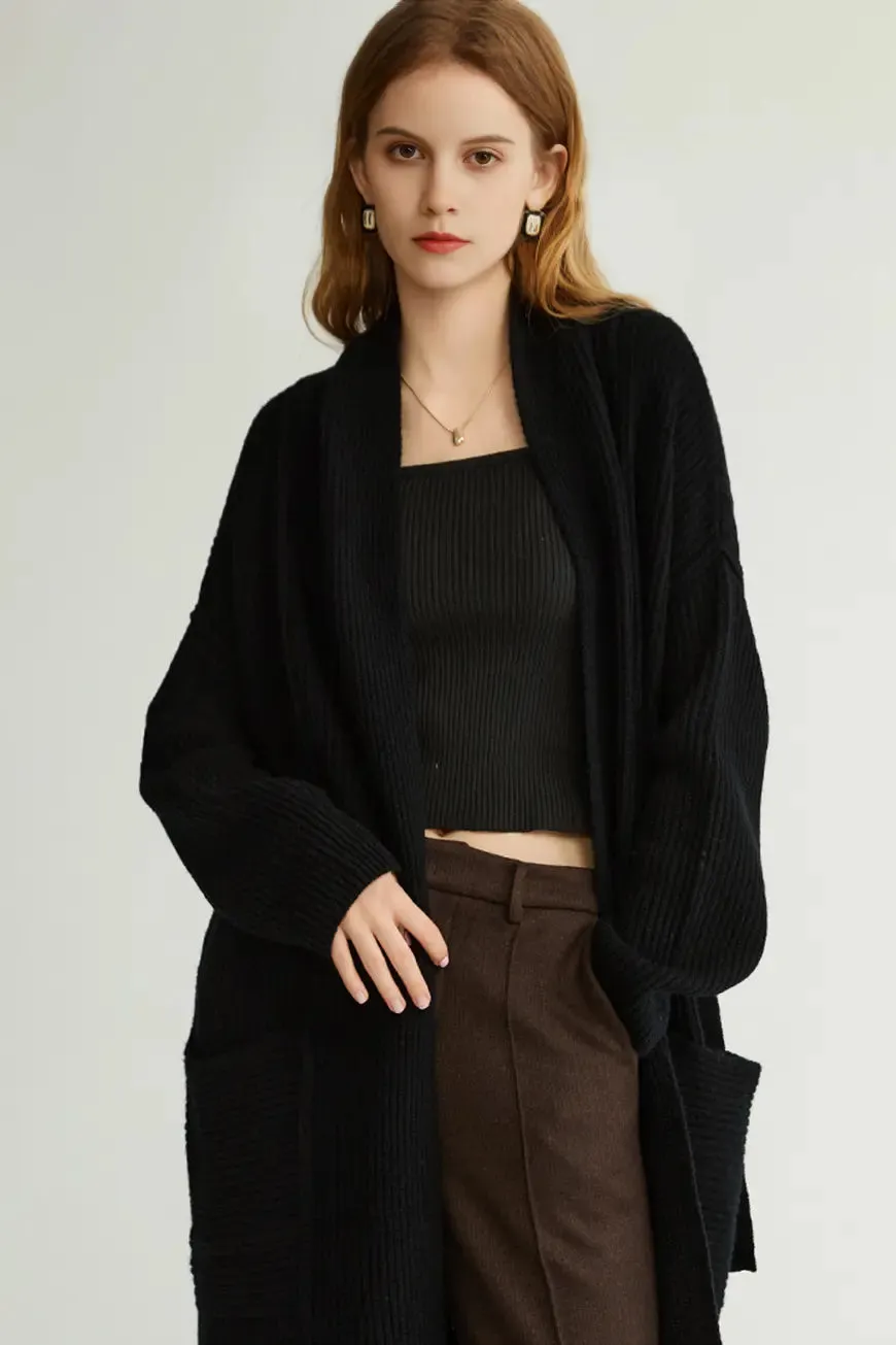 Casual Wool Belted Duster Cardigan