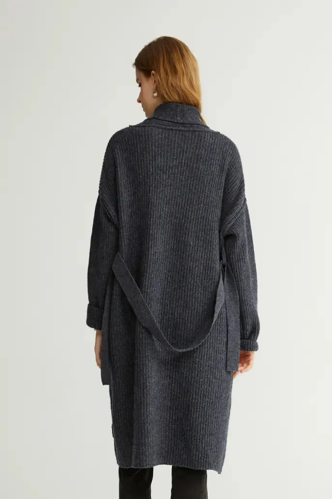 Casual Wool Belted Duster Cardigan