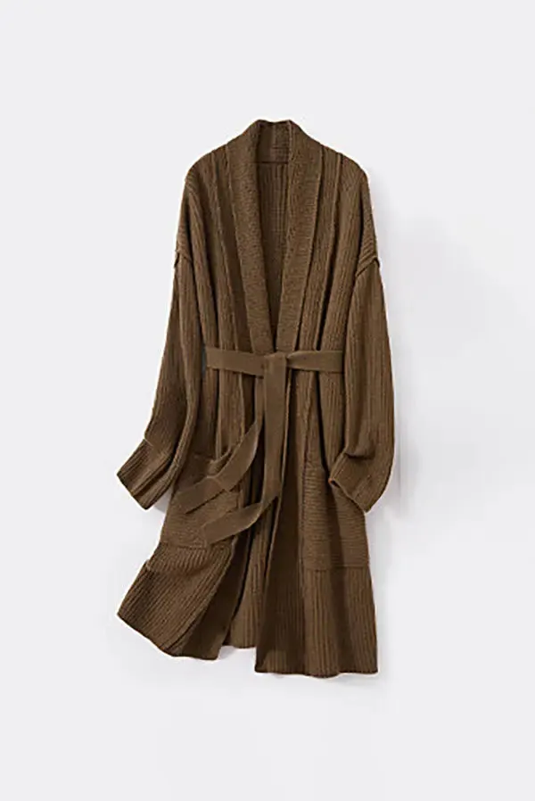 Casual Wool Belted Duster Cardigan