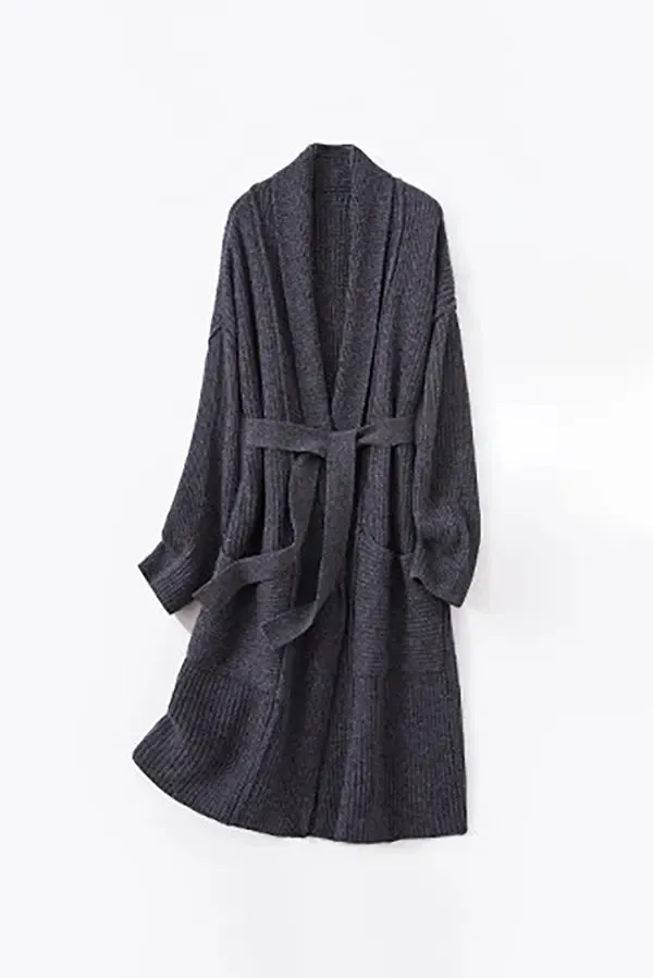 Casual Wool Belted Duster Cardigan