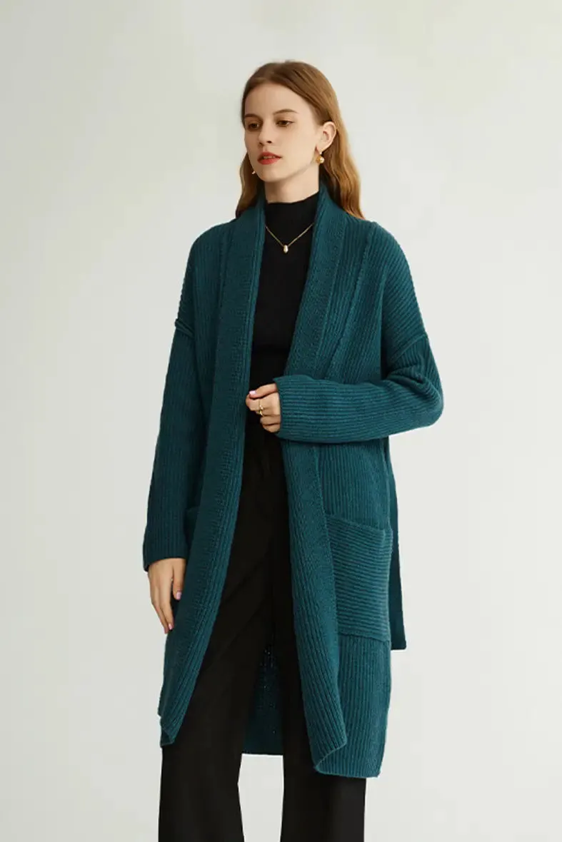 Casual Wool Belted Duster Cardigan