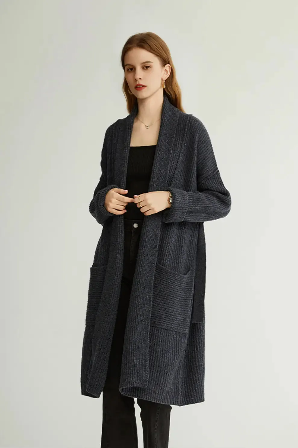 Casual Wool Belted Duster Cardigan