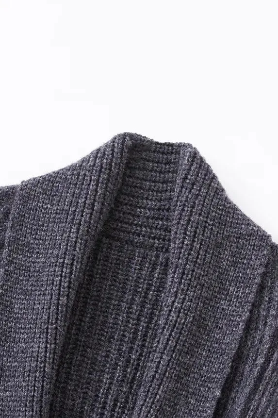Casual Wool Belted Duster Cardigan