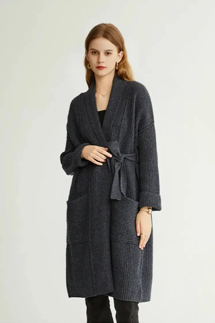 Casual Wool Belted Duster Cardigan