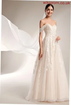 Chapel Ball-Gown/Princess Wedding Dresses Train Wedding Dress Off-the-Shoulder Aleah