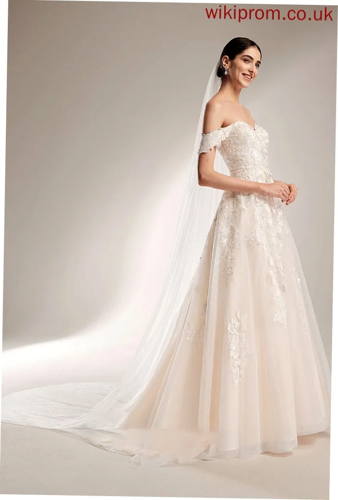 Chapel Ball-Gown/Princess Wedding Dresses Train Wedding Dress Off-the-Shoulder Aleah