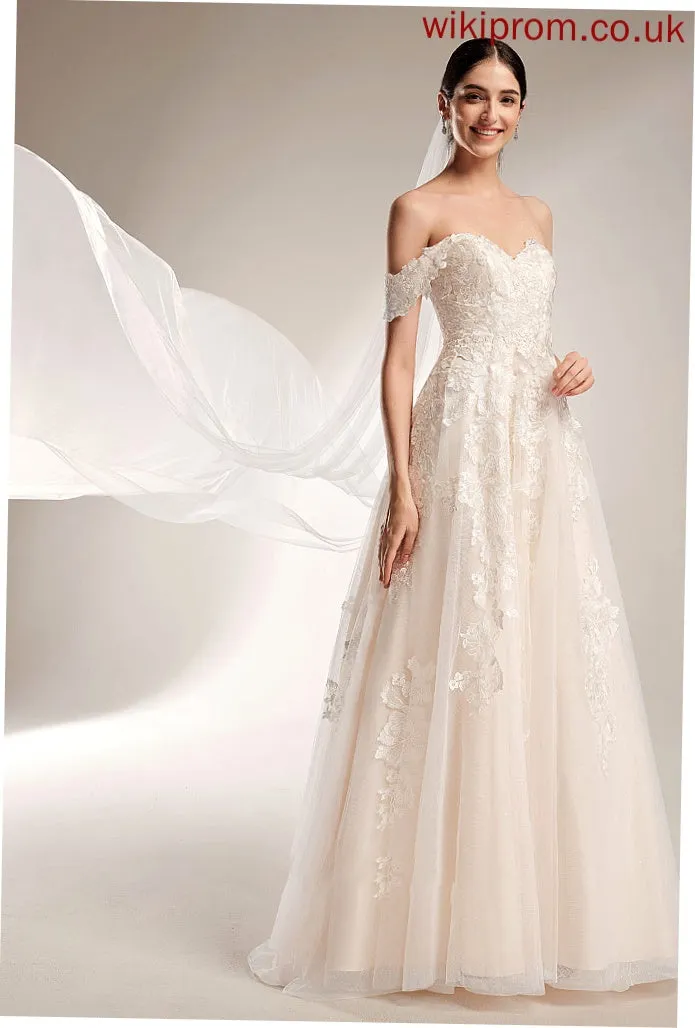 Chapel Ball-Gown/Princess Wedding Dresses Train Wedding Dress Off-the-Shoulder Aleah