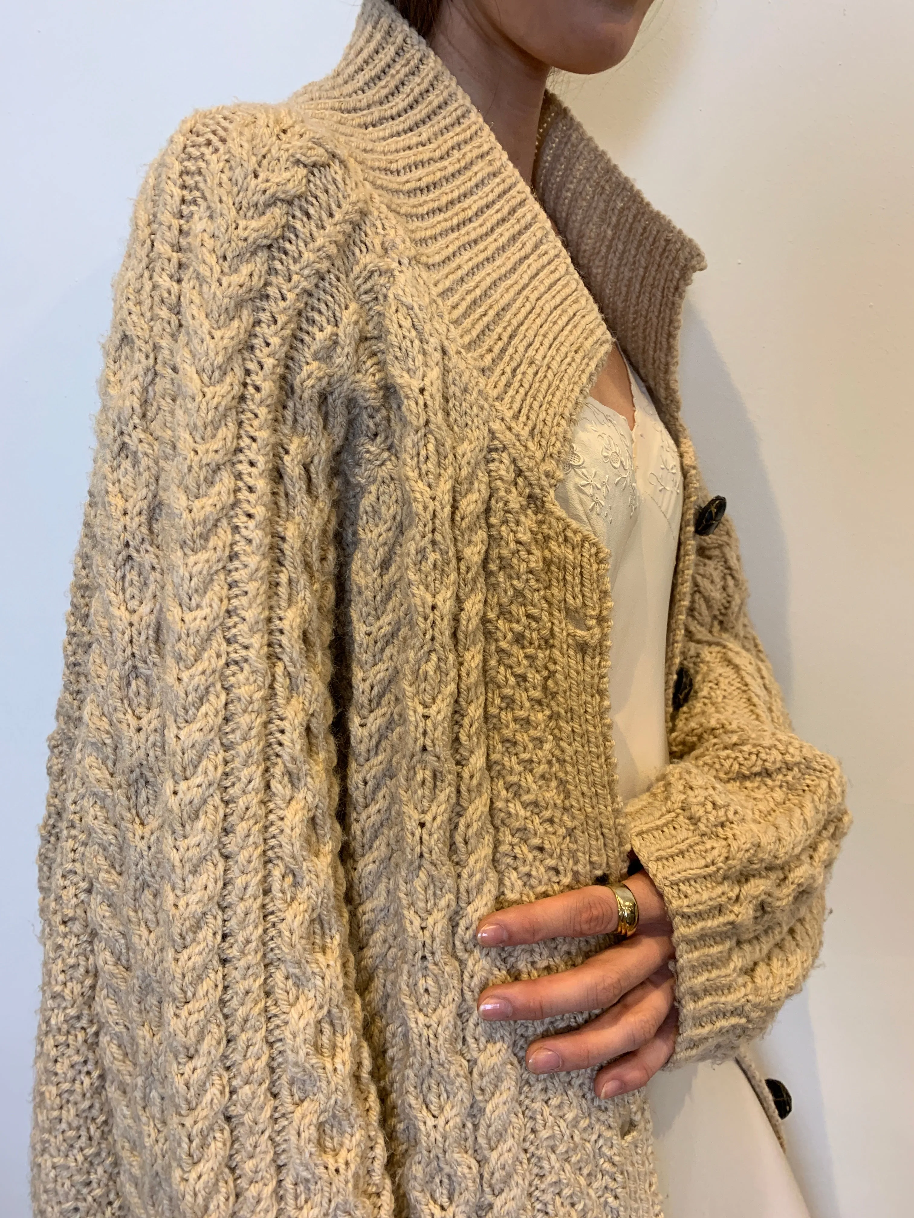 Chunky Vintage hand knitted oversized cardigan