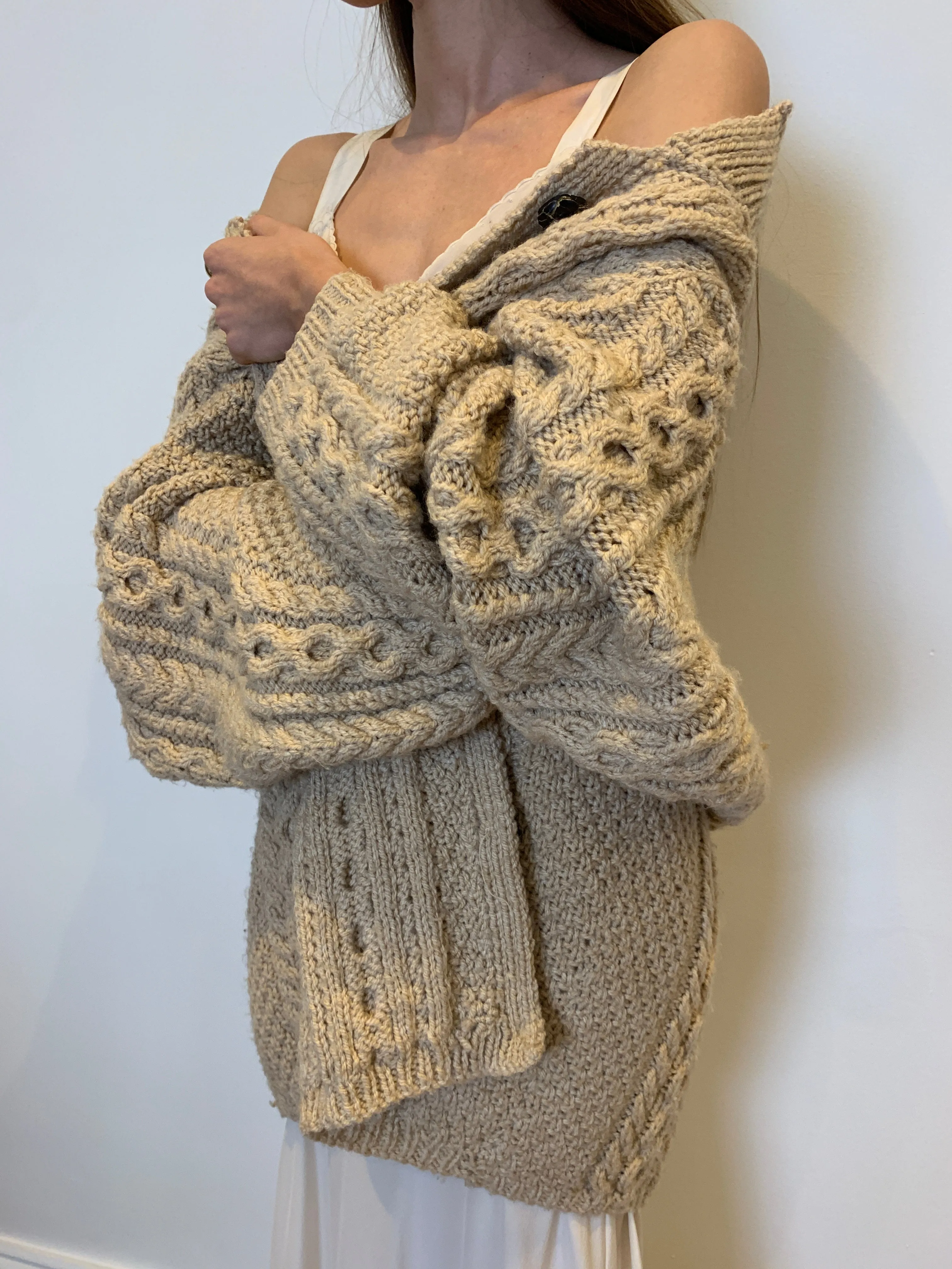 Chunky Vintage hand knitted oversized cardigan