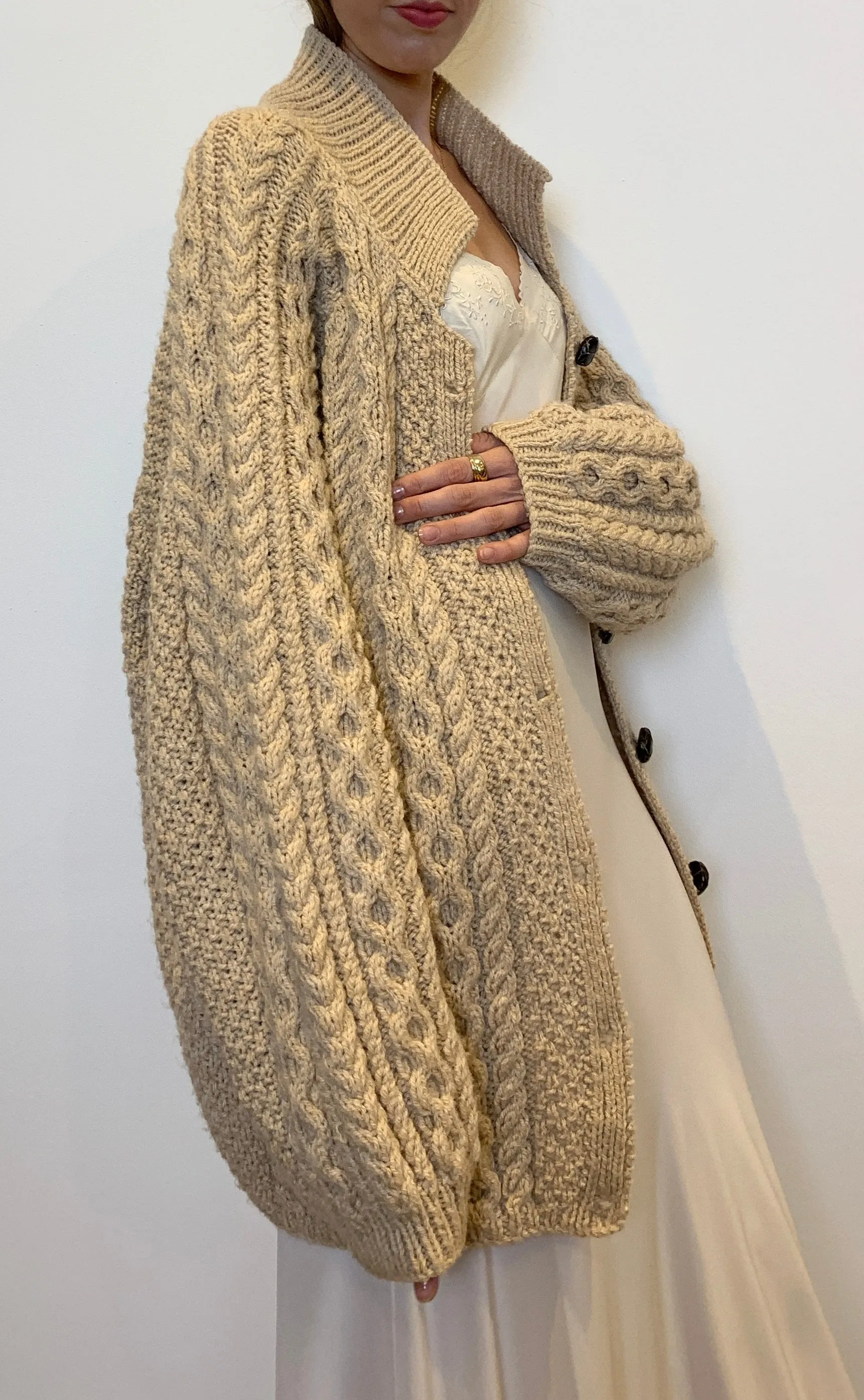Chunky Vintage hand knitted oversized cardigan