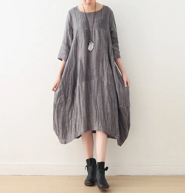 Crinkle casual summer Women Dresses Irregular long women dresses AMT96234