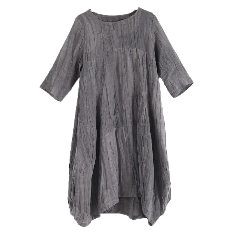 Crinkle casual summer Women Dresses Irregular long women dresses AMT96234