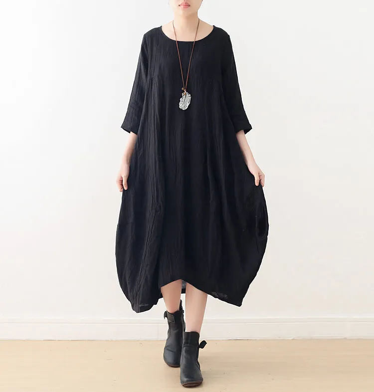 Crinkle casual summer Women Dresses Irregular long women dresses AMT96234