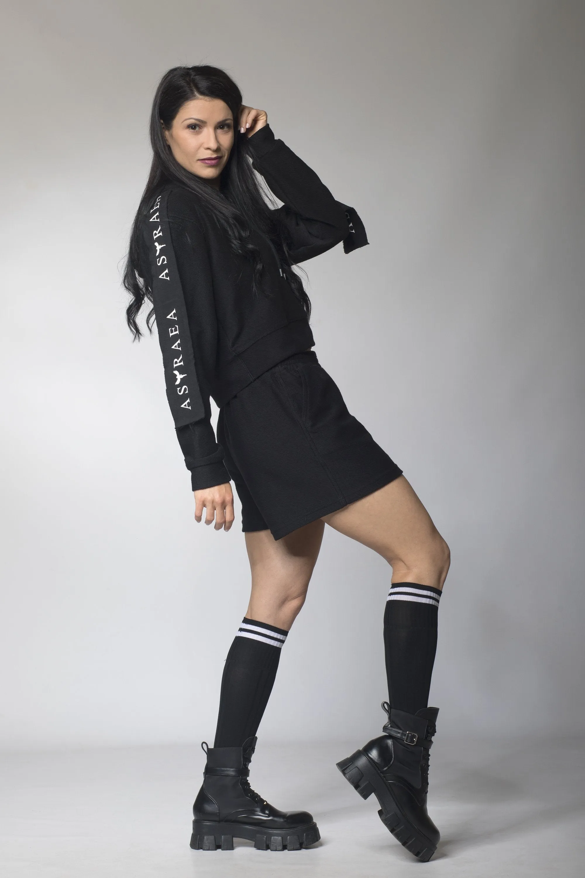Cropped Hoodie and Shorts Set