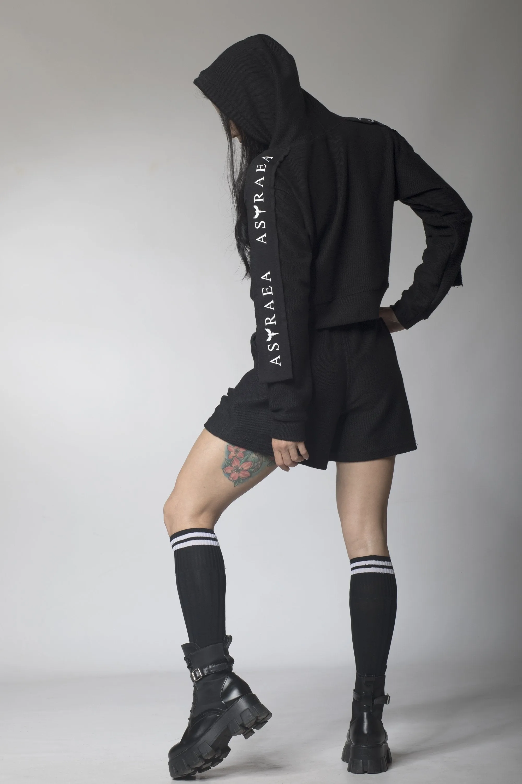 Cropped Hoodie and Shorts Set