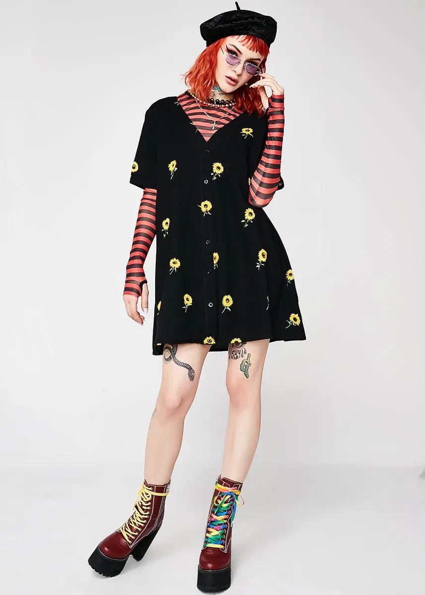 Ditsy Sunflower Crosena Babydoll Dress