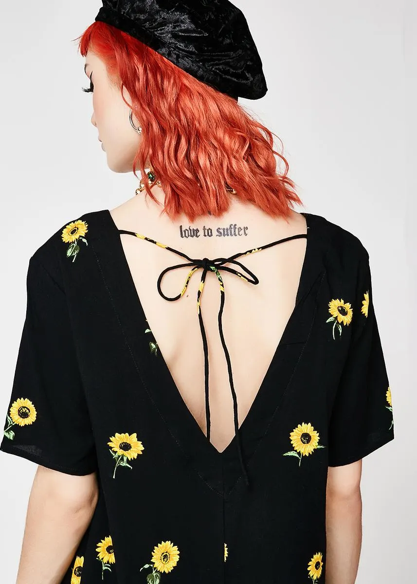 Ditsy Sunflower Crosena Babydoll Dress