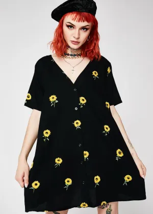 Ditsy Sunflower Crosena Babydoll Dress