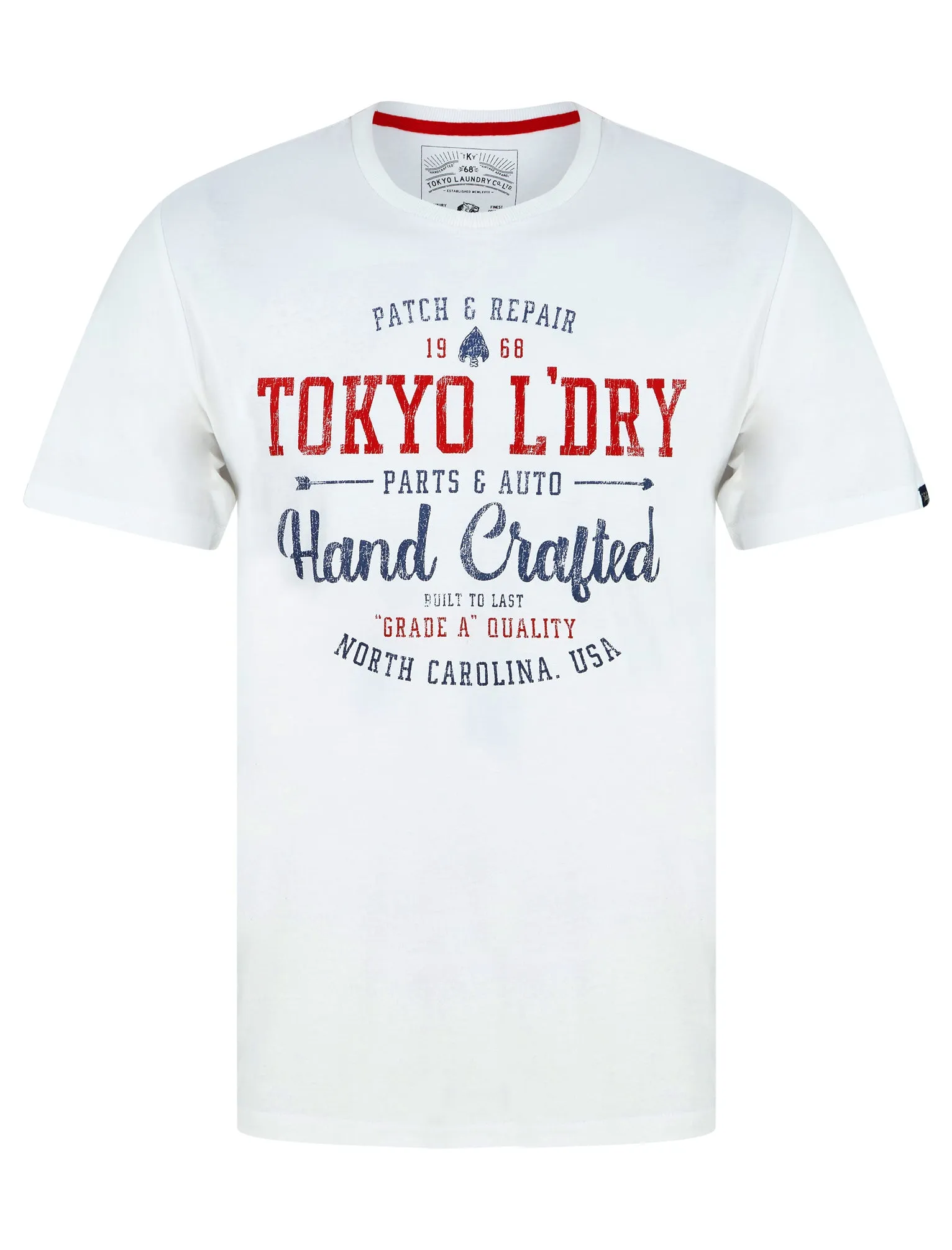 Folsom Motif Cotton Jersey T-Shirt in Optic White - Tokyo Laundry