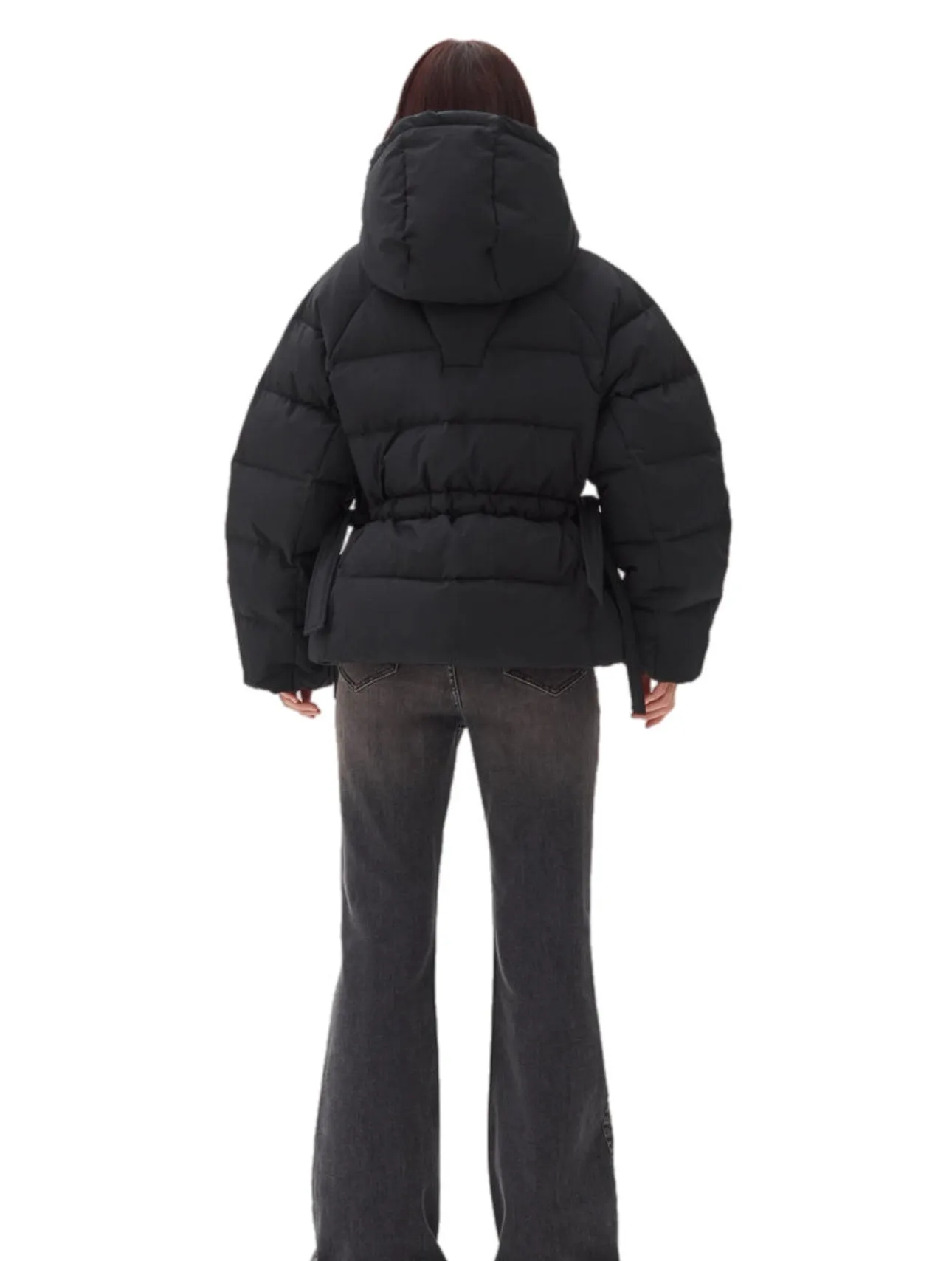 Ganni Tech Seersucker Oversized Puffer Jacket