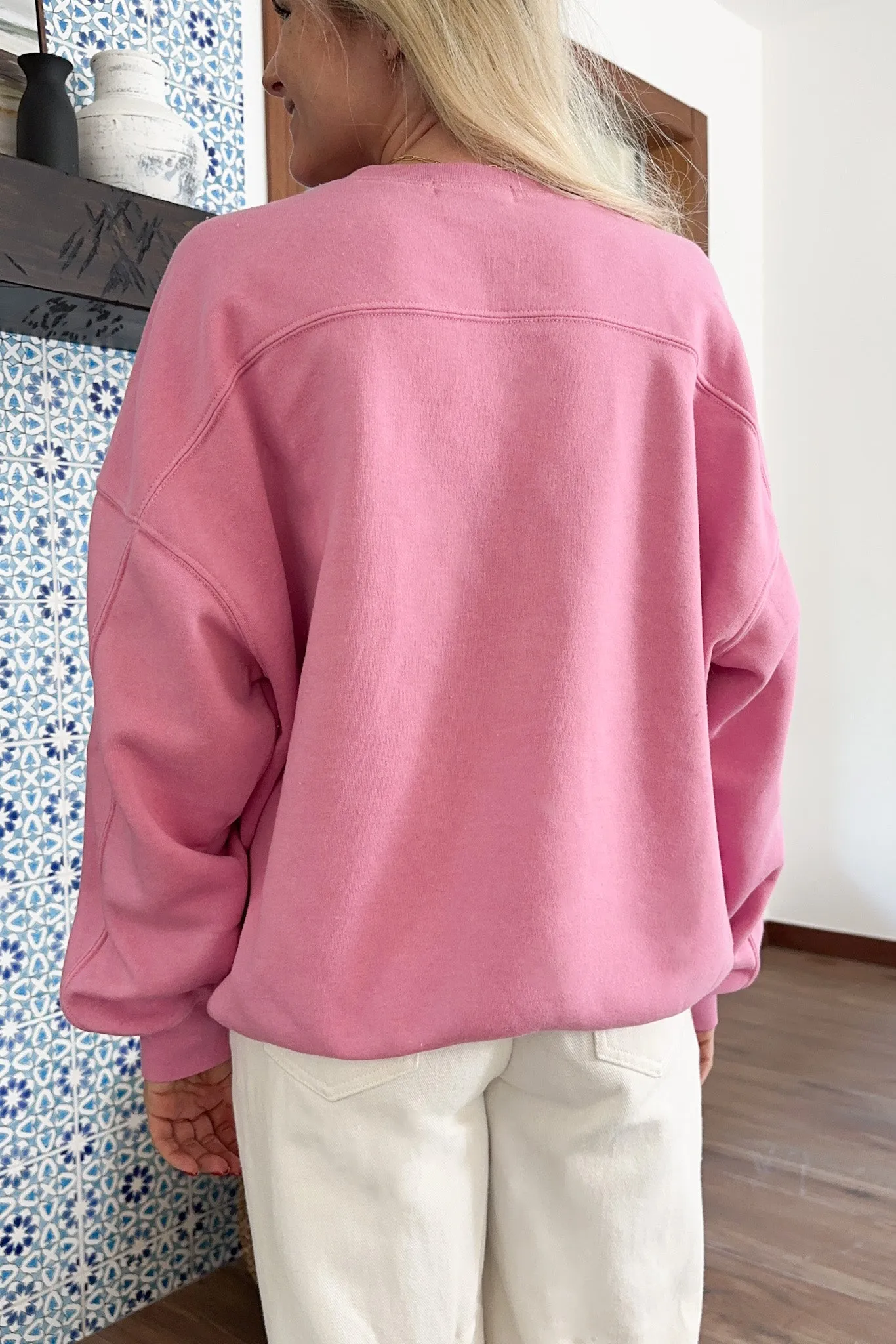 Georgie Crewneck Sweatshirt in Pink