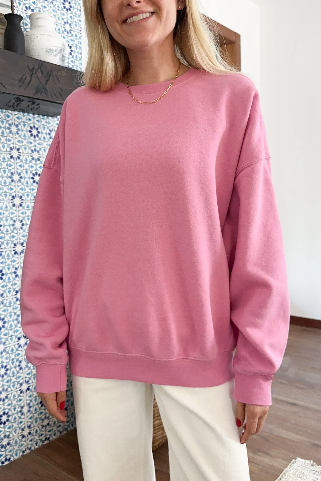 Georgie Crewneck Sweatshirt in Pink