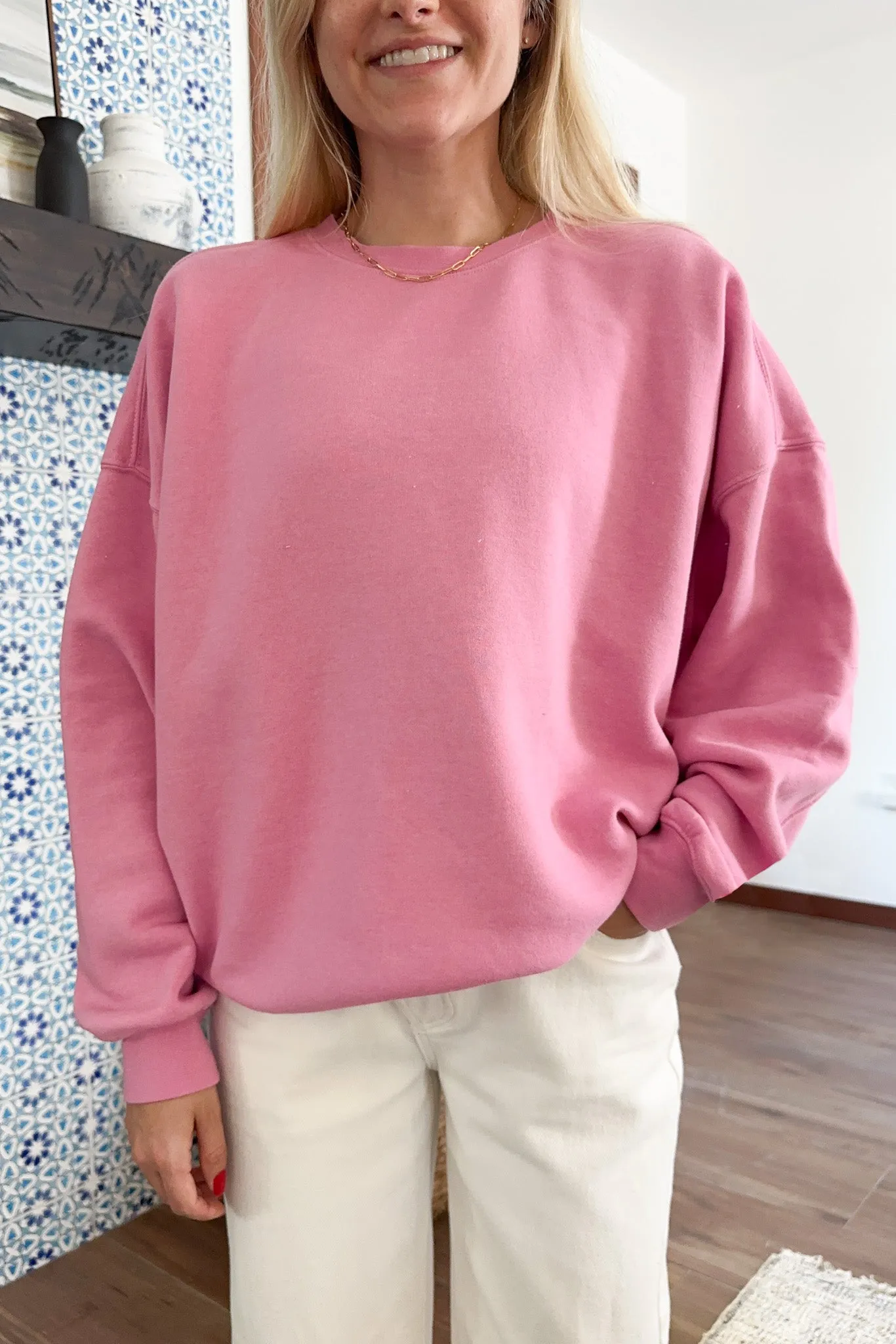 Georgie Crewneck Sweatshirt in Pink