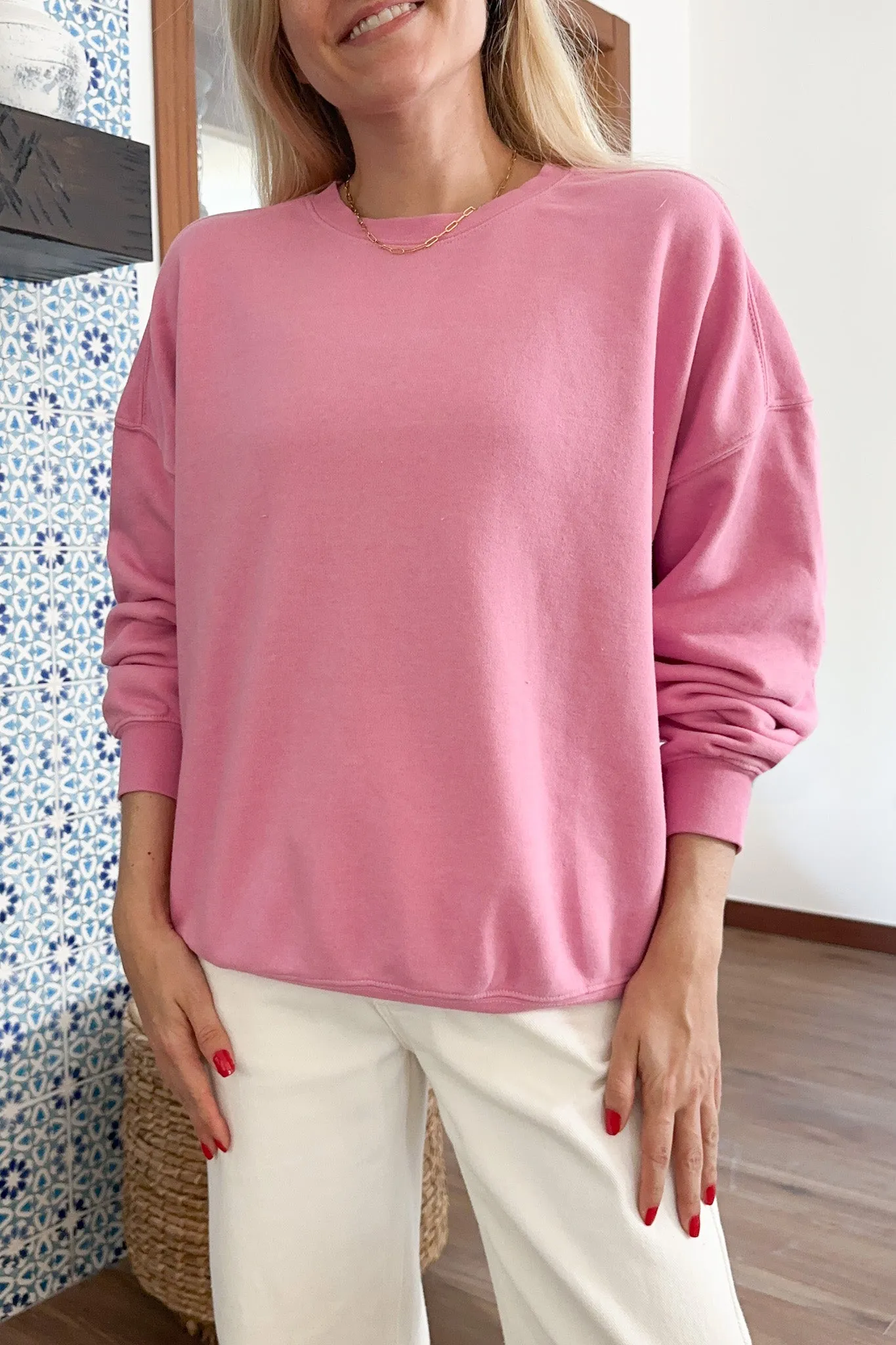 Georgie Crewneck Sweatshirt in Pink