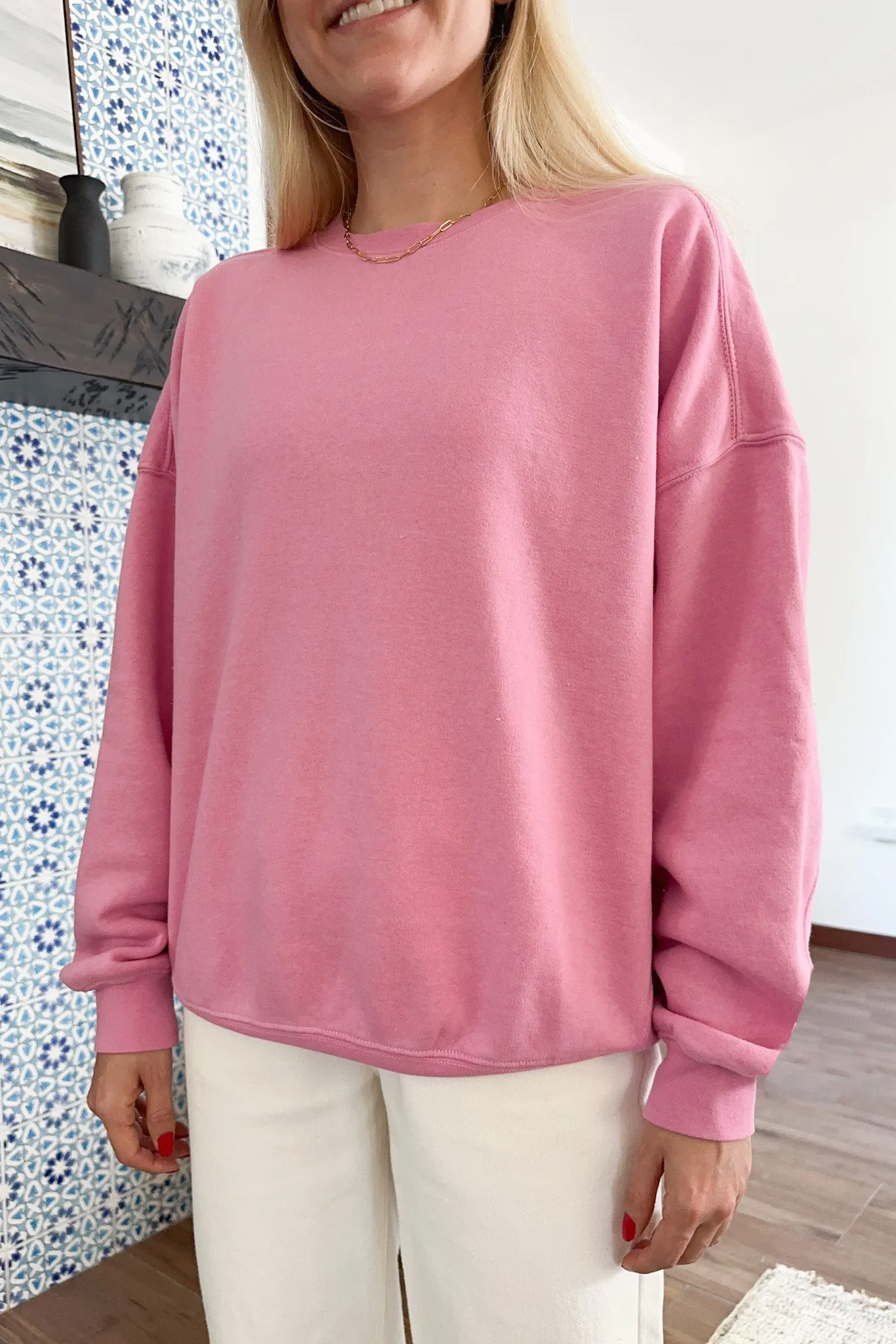 Georgie Crewneck Sweatshirt in Pink