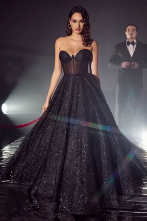 GLITTER CORSET BALL GOWN CDCD275