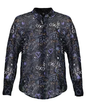 Graphitti Print Blouse