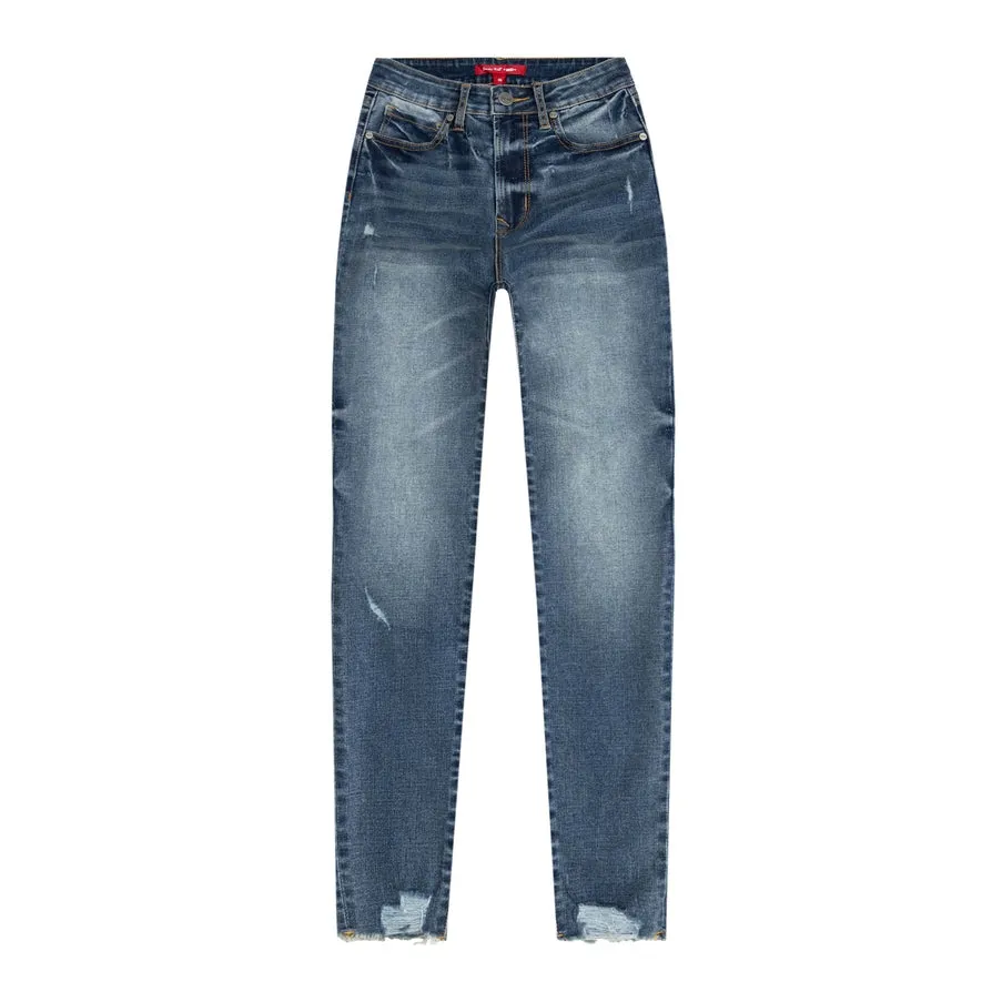 High Rise Super Skinny Ripoff Jeans - Soho Blue
