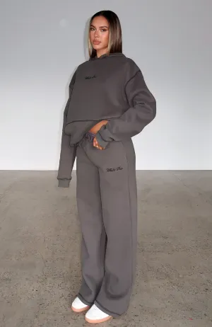 Instant Attraction Wide Leg Sweatpants Charcoal