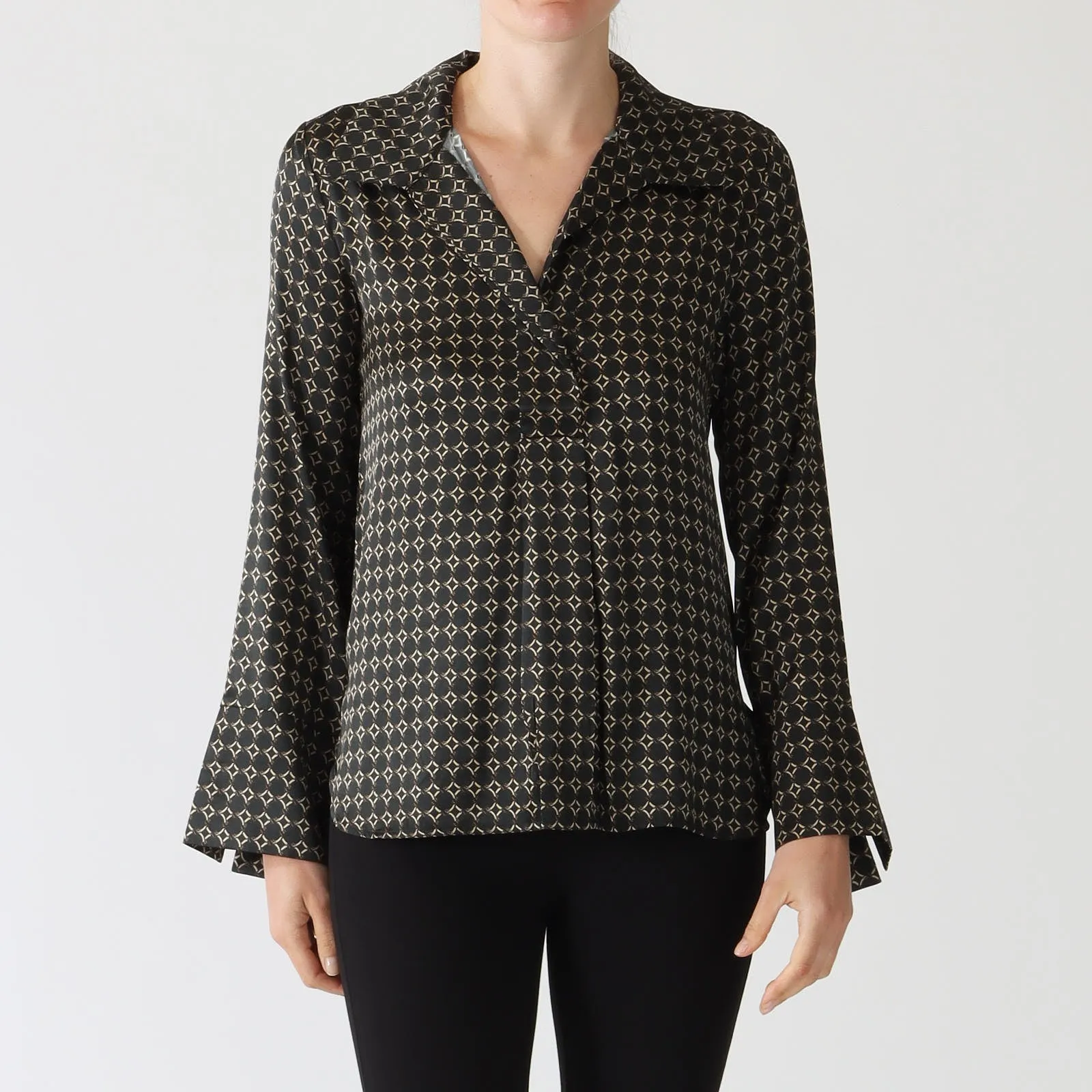 Janet Bees Printed Silk Blouse
