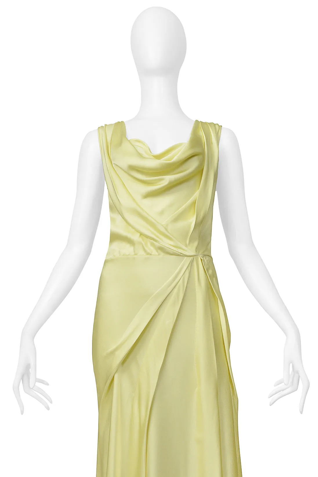 JOHN GALLIANO LEMON MERINGUE SATIN EVENING GOWN 2000S