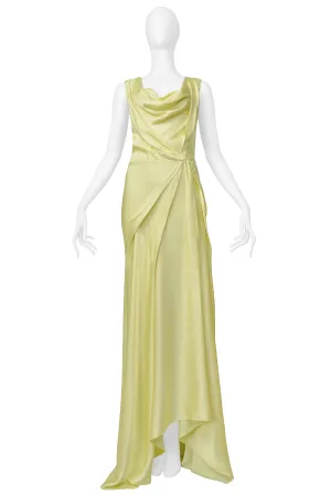 JOHN GALLIANO LEMON MERINGUE SATIN EVENING GOWN 2000S