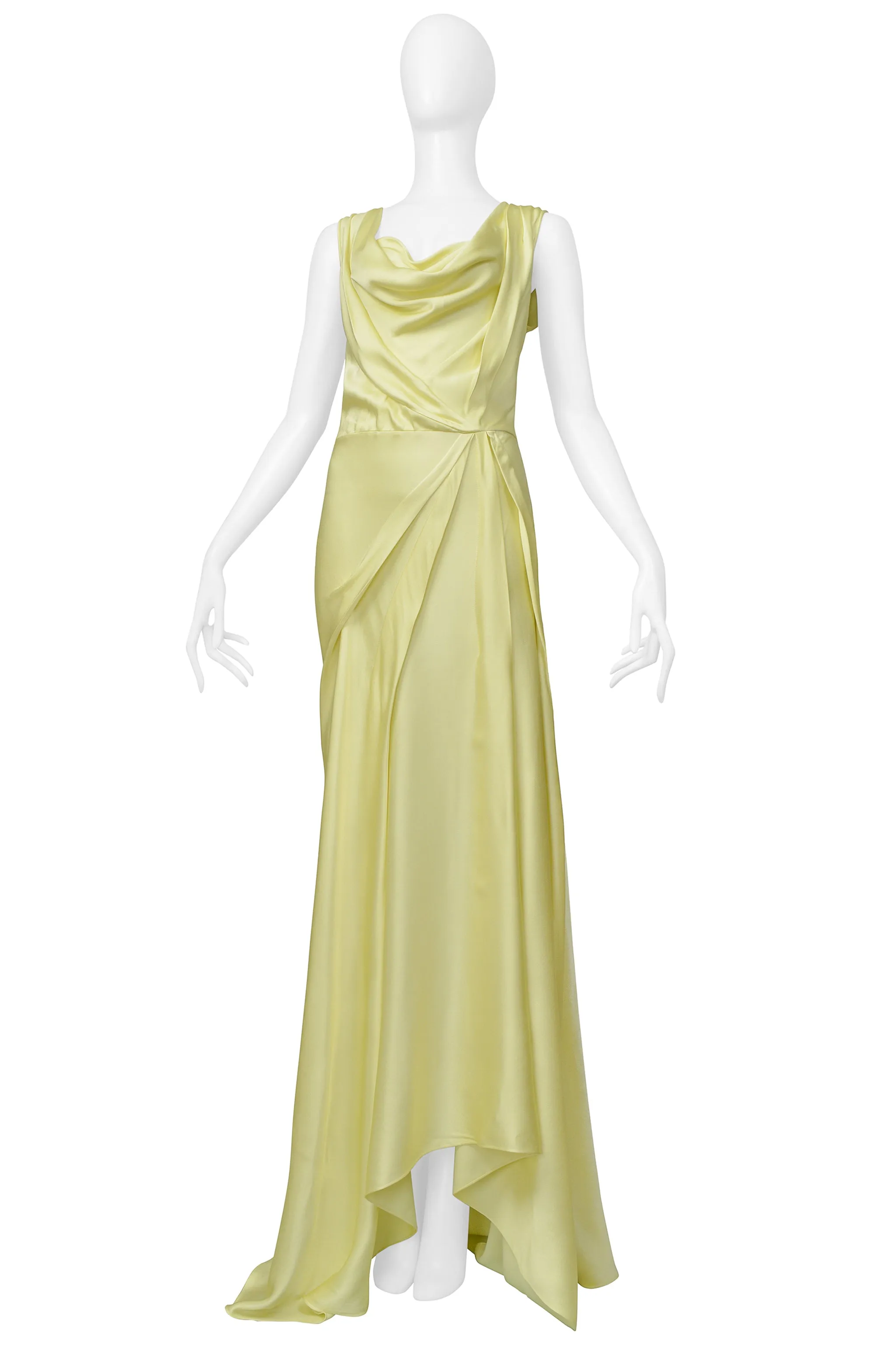 JOHN GALLIANO LEMON MERINGUE SATIN EVENING GOWN 2000S