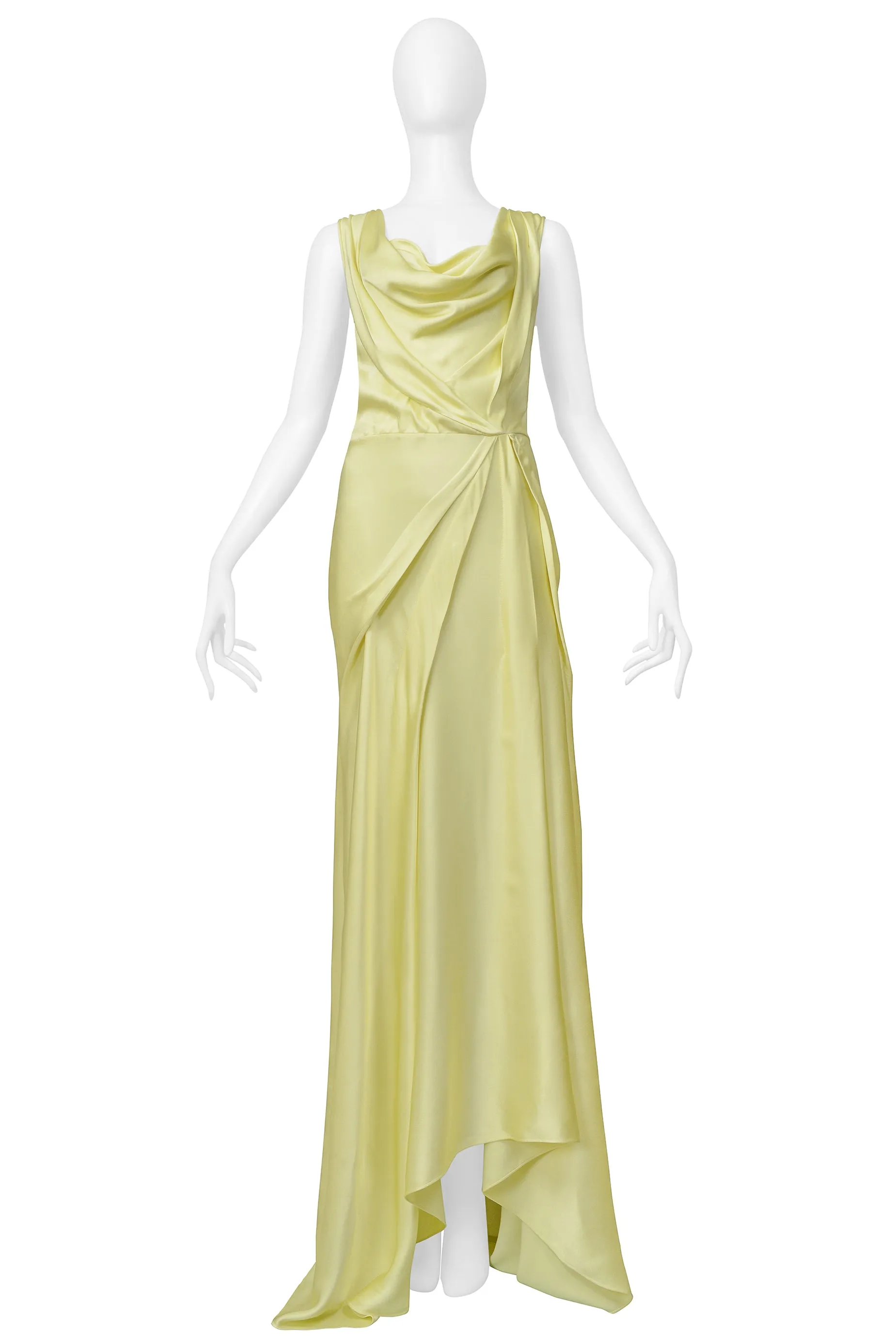 JOHN GALLIANO LEMON MERINGUE SATIN EVENING GOWN 2000S