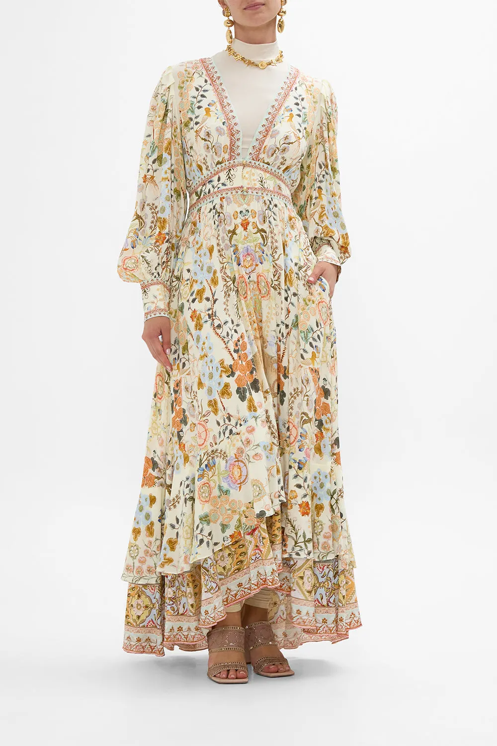 LONG BUTTON FRONT DRESS IN HONOUR OF HEIRLOOMS