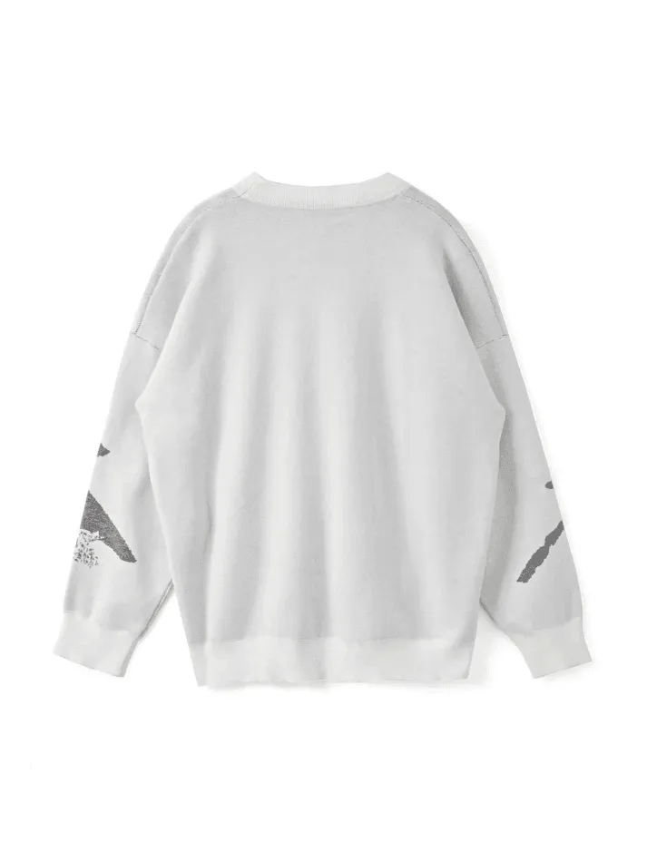 Long Sleeve Jacquard Crew Neck Sweater