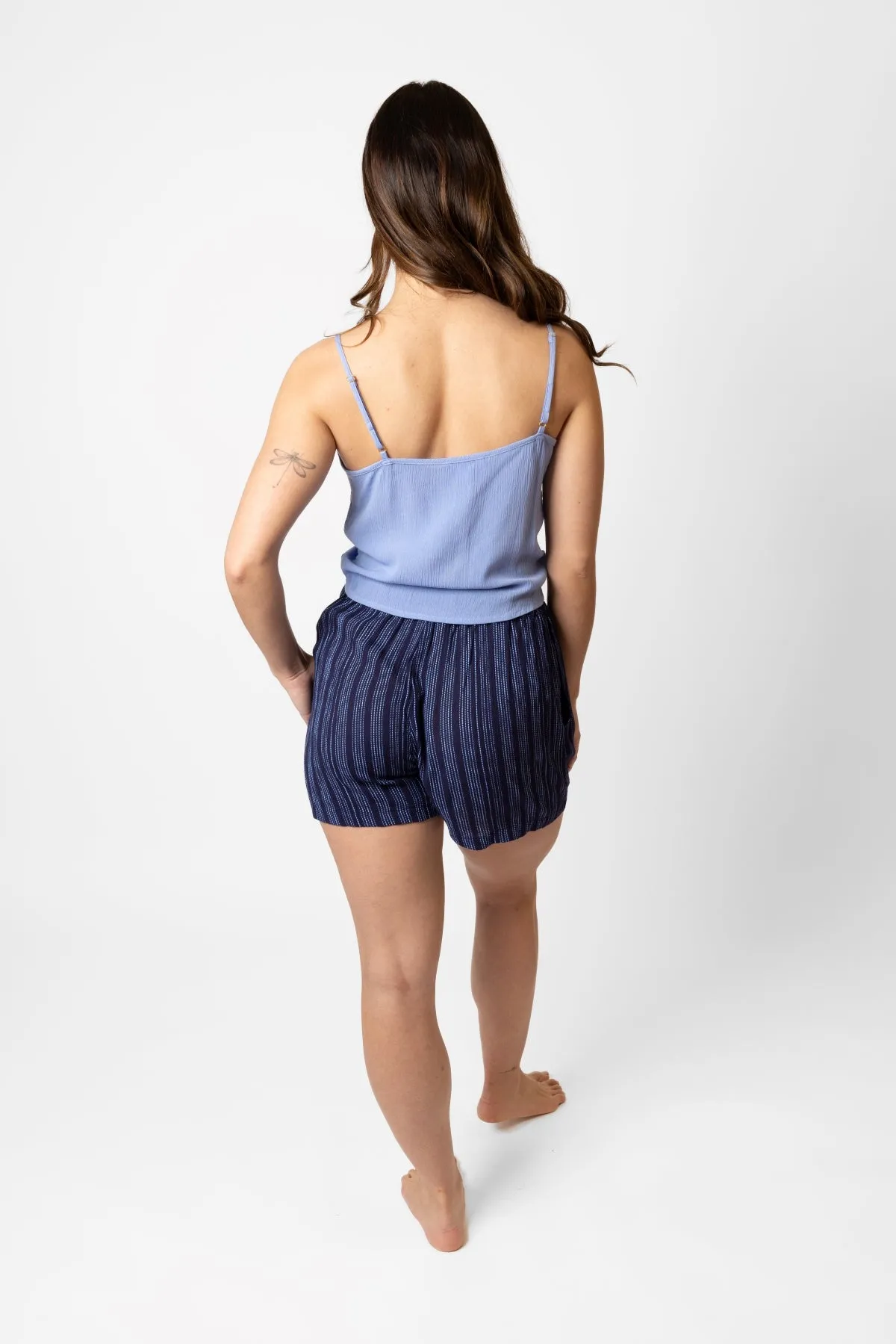 Marina Stripe Front Tie Shorts