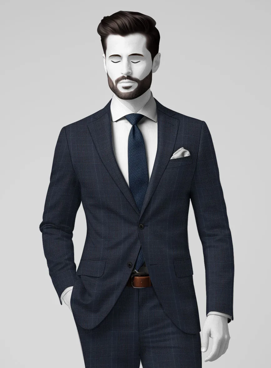 Napolean Canzo Glen Dark Blue Wool Jacket